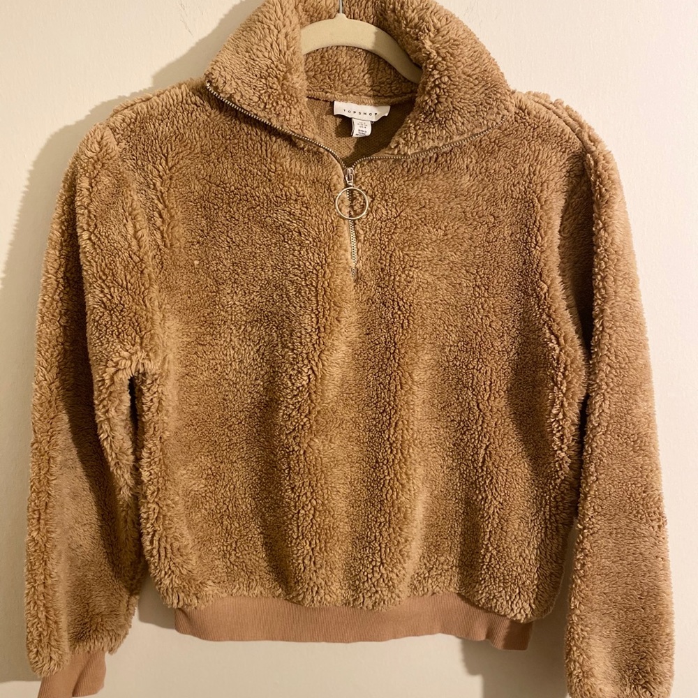 Topshop Cropped Zip Up